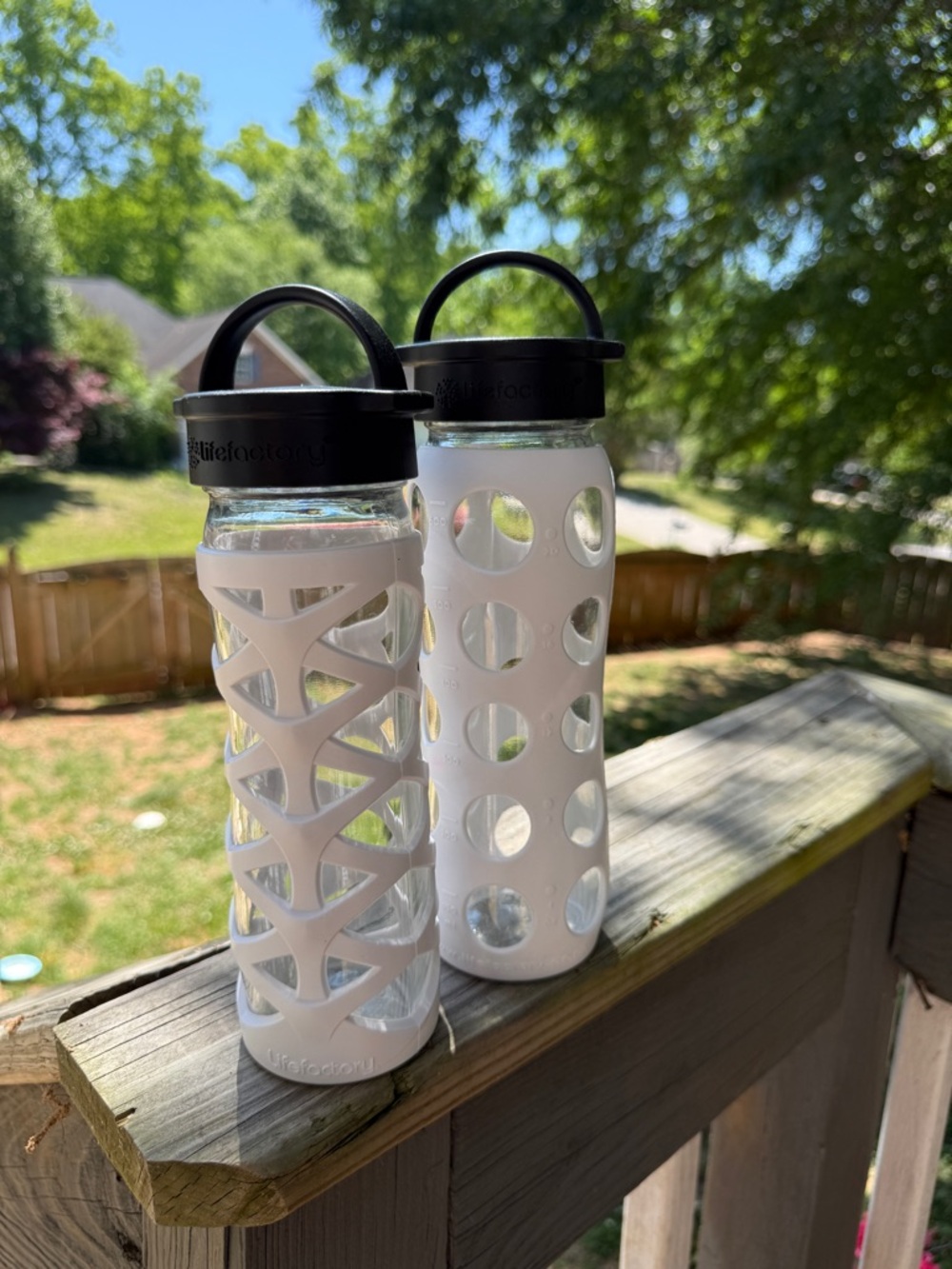 Life Factory Set of 2 Glass Water Bottles